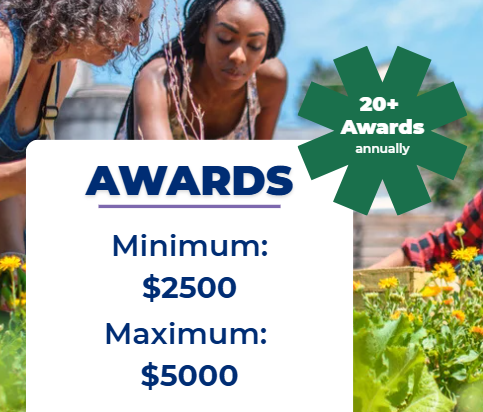 Awards: Minimum $2500 Maximum: $5000.  20+ Awards annually